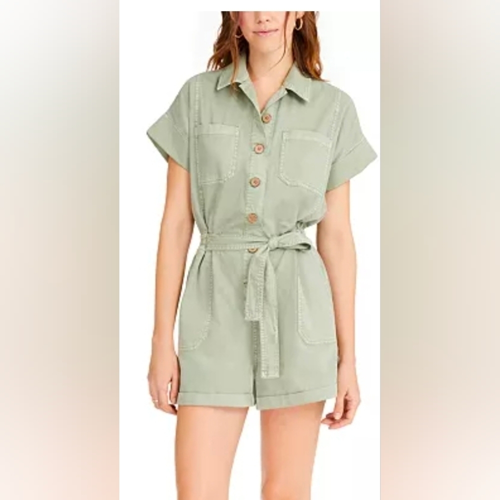 Sage Green Button-Up Jumpsuit